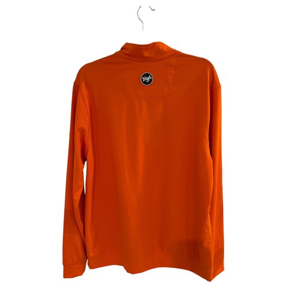 WAGGLE Men Loosey Goosey Quarter Zip Orange Pullover LARGE - Picture 3 of 6